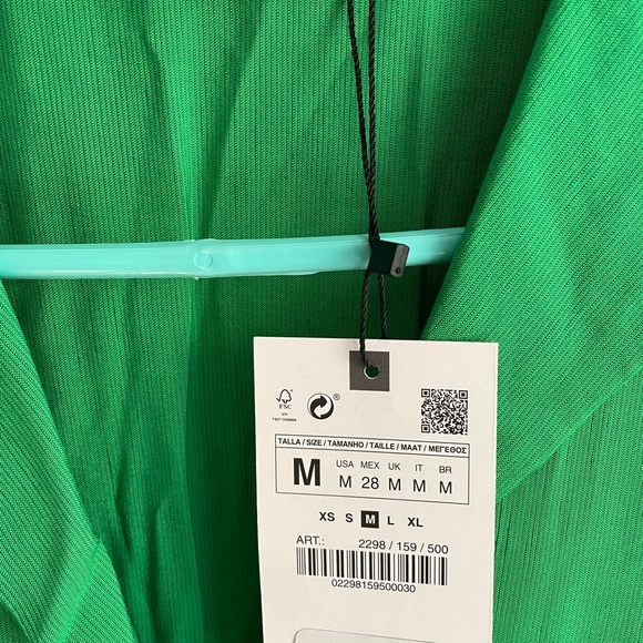 Green Zara midi dress, new with tags - Picture 2 of 4